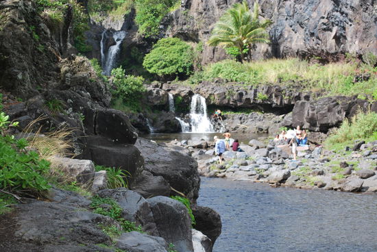 Die natürlichen pools der O´heo gulchs. Eine perfekte Bade-Gelegenheit, aber ich lasse es, obwohl ich Badeklamotten dabei habe.