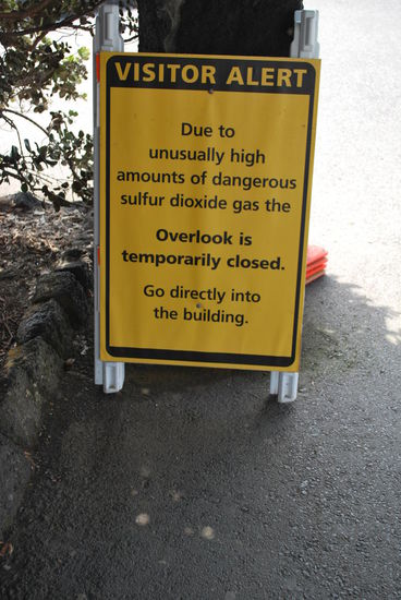 Die Schwefelkonzentration in der Luft ist ungewöhnlich hoch.