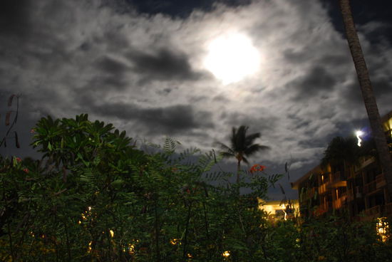 Der spätabendliche Ausblick von meiner Veranda