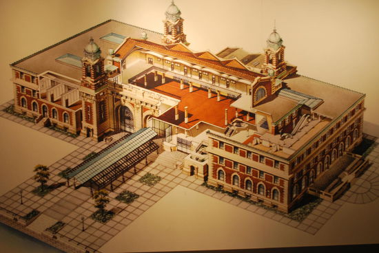 Der Gebäudekomplex von Ellis Island
