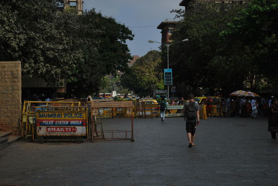 Polizeiabsperrung Gateway of India