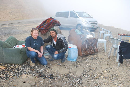 Die Überreste einer tollen Raststätte an einem wahnsinnig schönen Aussichtspunkt.