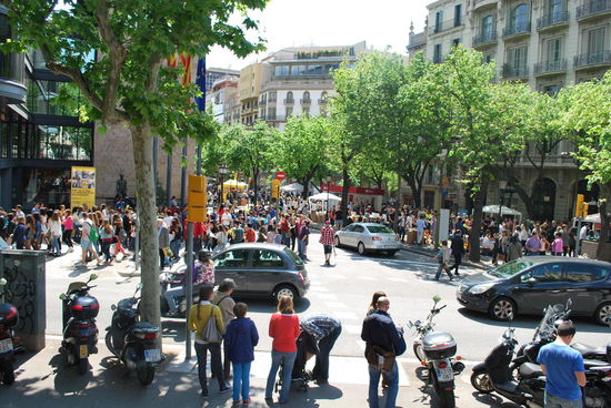 Gerammelt volles Barcelona - die Stadt ist übrigens auch ein El Dorado für Taschendiebe, aber ich bin ja nun 3 x vorsichtig und klammere meine Handtasche regelrecht fest.