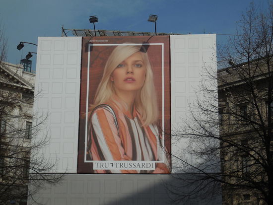 Nein, nicht Michelle Hunziker, sondern irgendein Trussardi-Model...