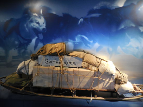 Schlitten - beladen mit Proviant für die Expedition zum Nordpol