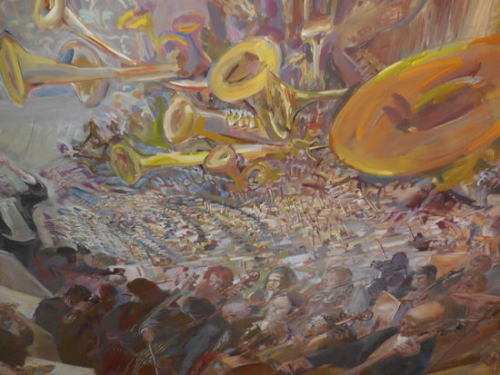 Das Deckengemälde ist riesig und voll schön ! Es ist im Foyer, man kann es sich also ansehen, ohne eine Konzertkarte zu haben und das Foto zeigt nur einen winzig kleinen Ausschnitt davon.