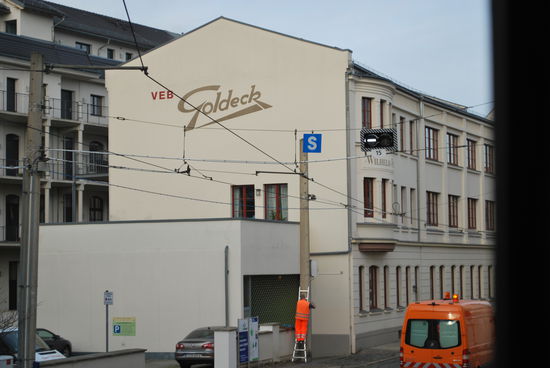 ...und die ehemalige Schokoladenfabrik VEB Goldeck.