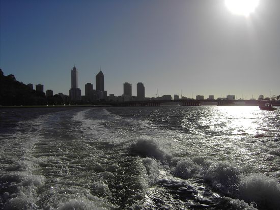 Skyline von Perth am Morgen