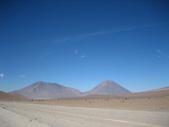 Dieselben Berge wie von San Pedro aus, nur von der anderen Seite.