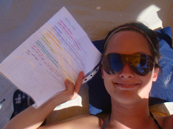 Sonntag am Beach um zu lernen....