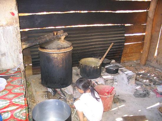 Kochen des fermentierten Reises