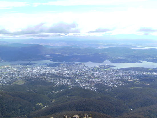 Blick auf Hobart vom Mount Wellington