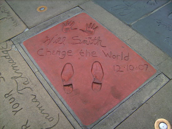 Will Smith's Hand- und Fussabdruecke in Hollywood 