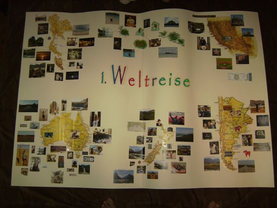Mit viel Liebe hat Sabina ein Plakat von unserer 1. Weltreise gemacht...ob es auch eines von der 2. Weltreise geben wird? Wir werden sehen 