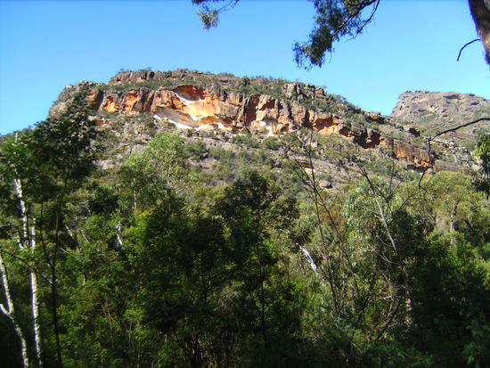 Da (und noch weiter) sind wir hinaufgeklettert...