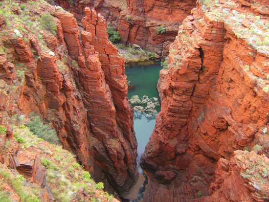 Blick in den Junction Pool, wo sich Weano, Hancock, Red und Joffre Gorge treffen