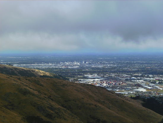 Blick vom Mount Cavendish auf Christchurch...
