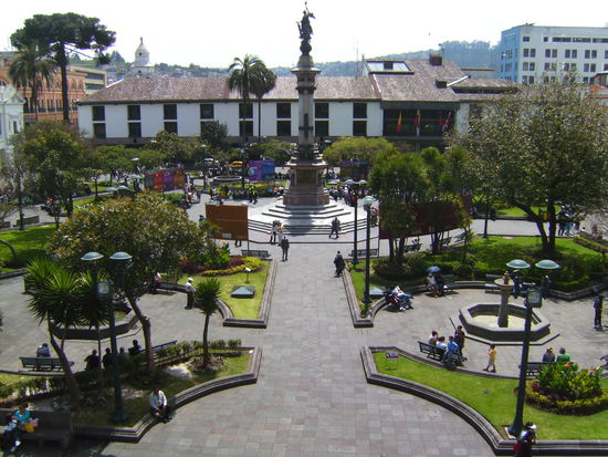 Plaza Grande vom Balkon des Präsidentenpalasts aus gesehen 