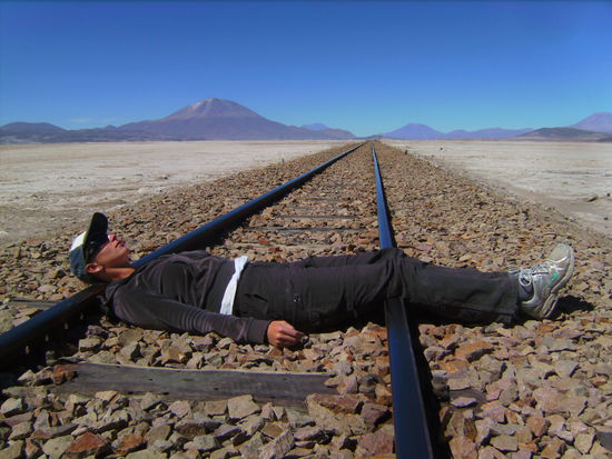 Na hoffentlich kommt jetzt kein Zug aus Calama (Chile) oder Uyuni (Bolivien)... 
