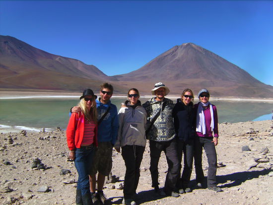 Ein letztes Gruppenfoto - von links nach rechts: Christine und Nico (Belgien), wir 2, Judith und Anna-Lena (Deutschland) 