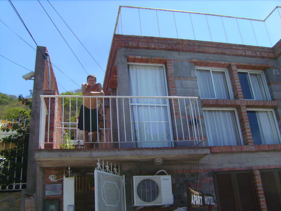 ... und Blick auf unseren Balkon 