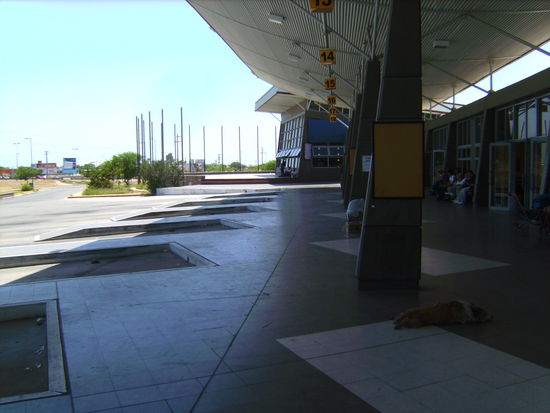 Ein verwaister Busbahnhof...hier war es wirklich ein Kunststück unseren Bus zu verpassen... 