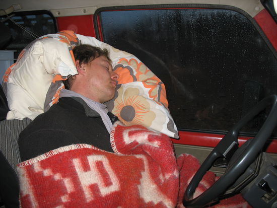 Chris kurz vor der Tagwache.