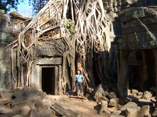 Ta Prohm...der Baum, wo Tombraider gedreht wurde, mit - zwar nicht Angelina, aber auch (tres!) jolie - Tamara 