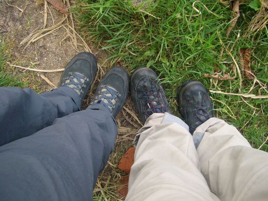 unsere frisch geputzten Wanderschuhe