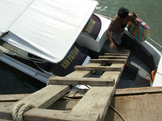 Holzleiter nach oben . . .