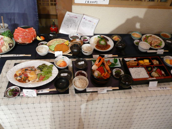 Hier die Modelle. Rechts aussen (Haehnchensalat und Misosuppe) hab ich ausgesucht.