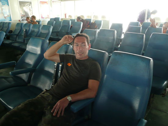 Joeschi an Bord der Faehre