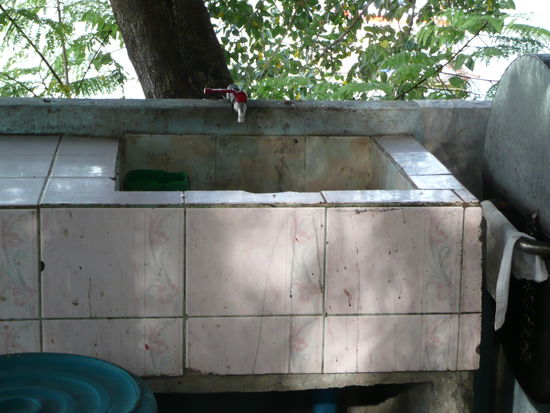 Restaurant, hier wurde der Fisch gewaschen