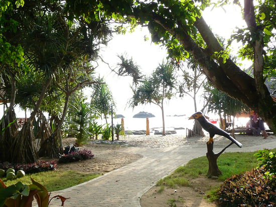 Blick aus unserem Bungi auf den Strand