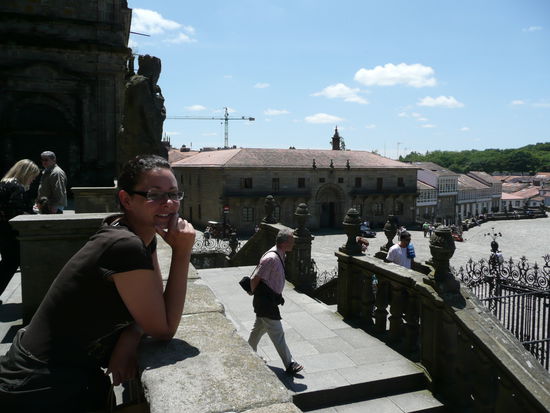Vor der Kathedrale in Santiago