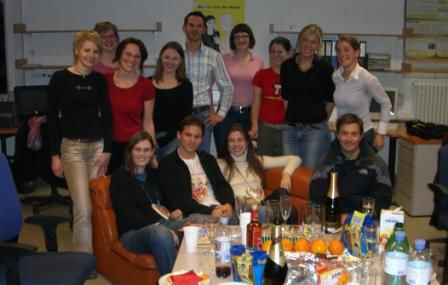 von links, hinten: Christine, Bettina, Martina, Silvia, Markus, Marianne, Ingrid, Barbara, Julia.
Vorne, von links: Silvia, Ich, Barbara und Paul