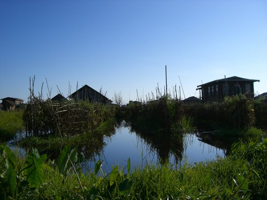 schwimmende Gärten auf dem See......