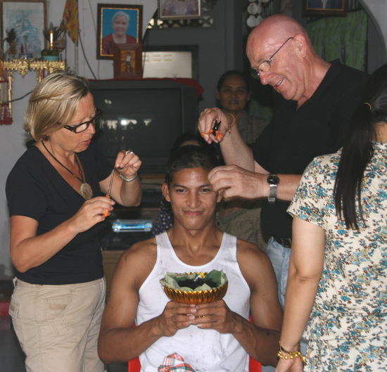 Elisa und ich bei Haareabschneiden