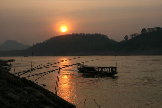 Sonnenuntergang am Mekong 12.02.2009