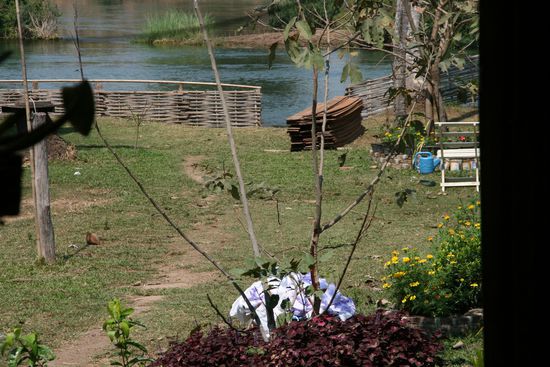 Blick von der Terasse Pan's Guesthouse