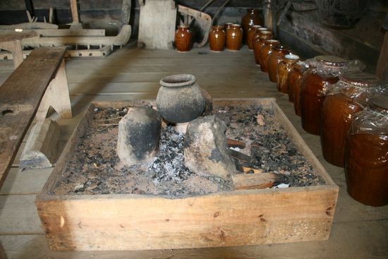 Kochstelle im Langhaus