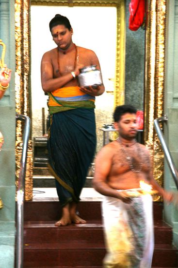 Tempeldiener Im Sri Maha Mariamman Tempel