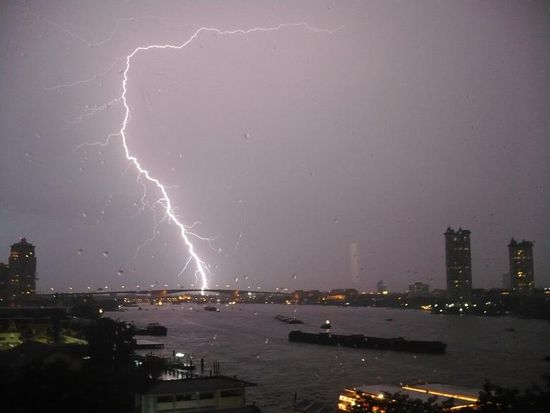 Auch bei Unwetter ein schoener Ausblick durchs Panoramafenster