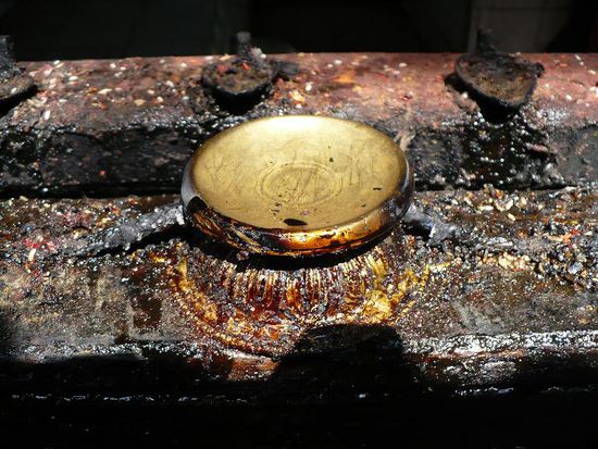 Eine trockengelegte Butteroellampe 