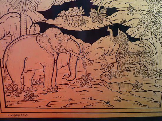 Tuerverzierung im Wat Saket