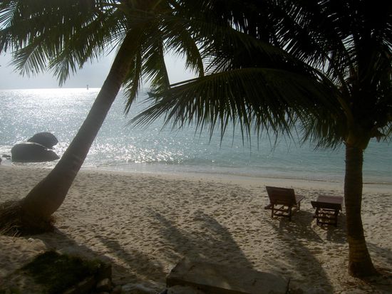 das ist unser Blick von der Veranda kurz vor Sonnenuntergang.Da kann man wirklich nicht meckern.