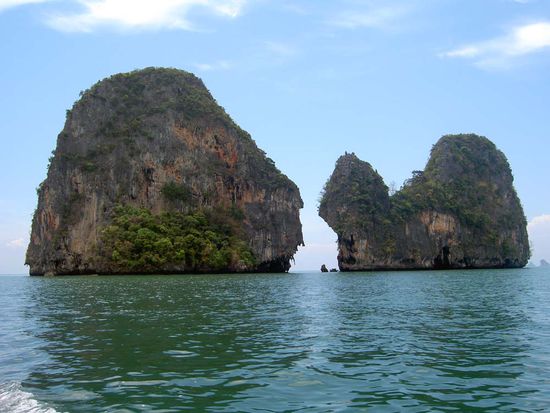Vorgelagerte Felsen, die man auch beklettern kann