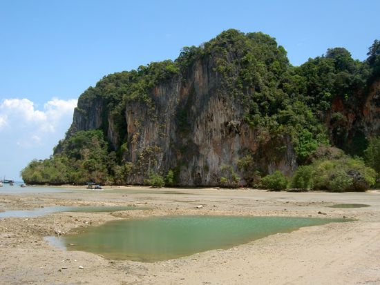 Unsere Lieblingswand One-Two-Three am Raily East bei totaler Ebbe