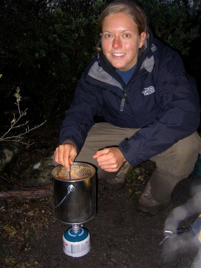 ... wurde gekocht. Mein Riechkolben zeigte die sinkenden Temperaturen an 