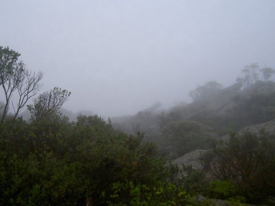 so hatte sich der Blick auf den Lake Wartook am naechsten Morgen veraendert!